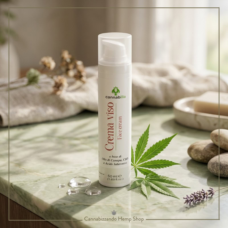 Ingredienti naturali crema Cannabilla: Olio di Canapa, CBD, Aloe Vera e Niacinamide