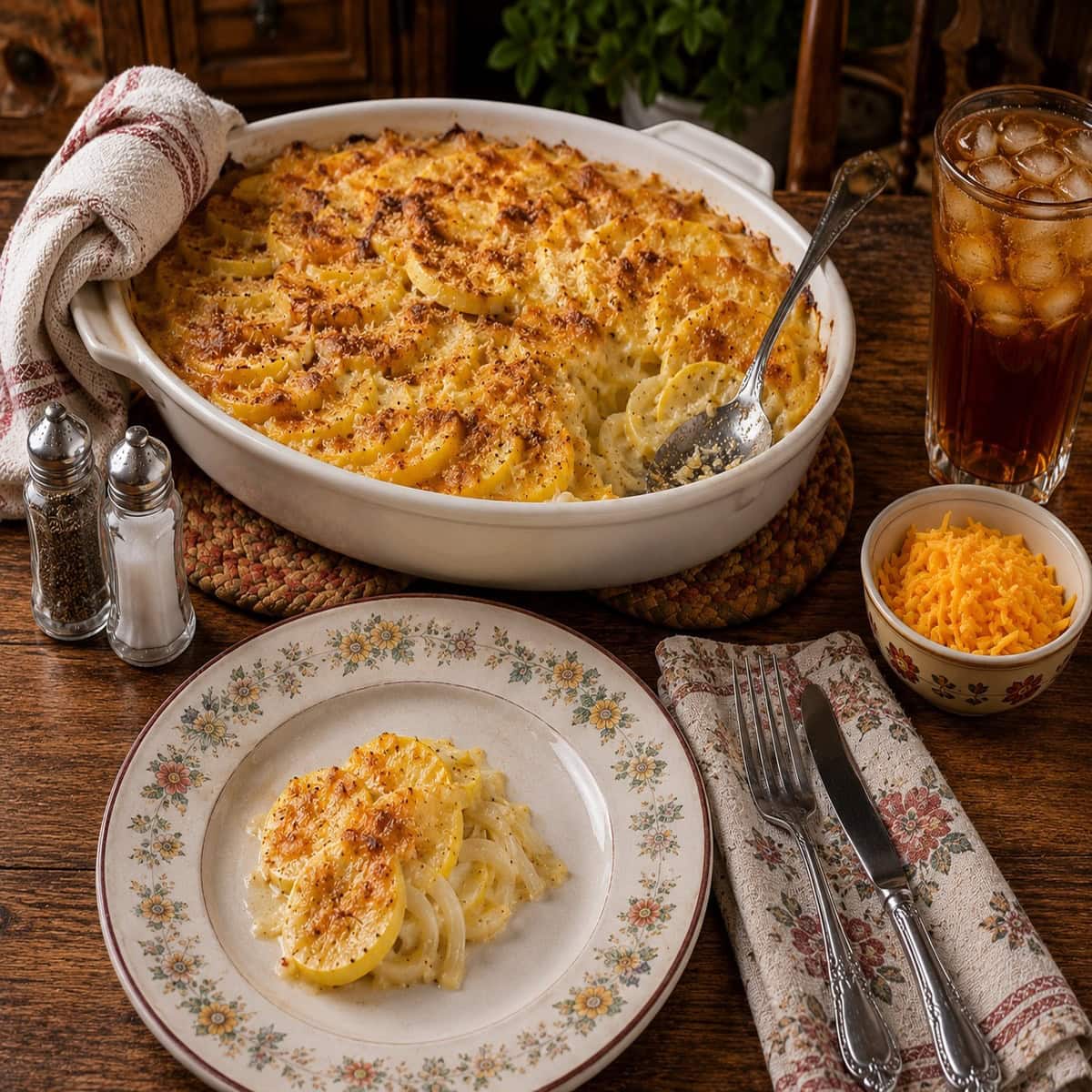 Cheesy Squash Gratin (Easy 5g Carb Side Dish) 4 Cheesy Squash Gratin (Easy 5g Carb Side Dish)