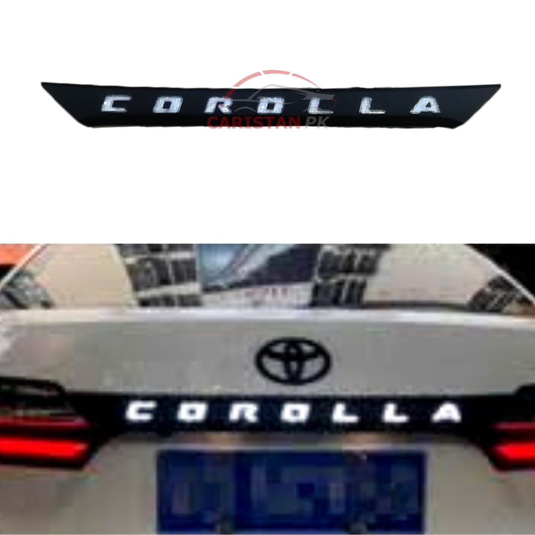 Toyota Corolla LED Trunk Garnish Black With White LED 2014-24