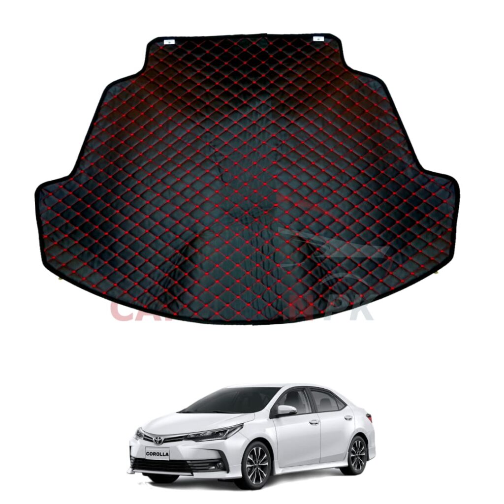 Toyota Corolla 7D Trunk Protection Mat Black With Red Stitch 2017-24