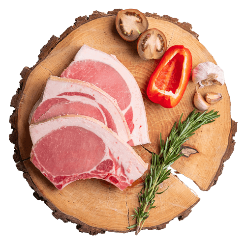 meat on a wooden plate