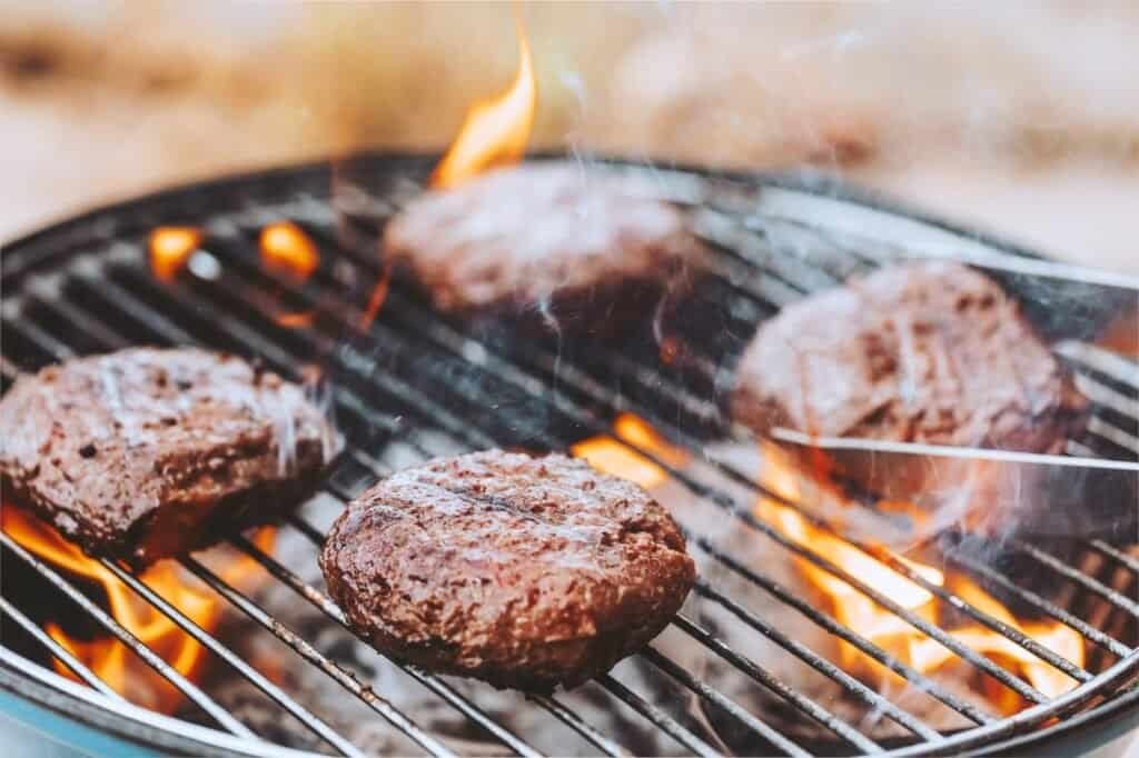 Burgers Patty on BBQ Grill