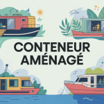 conteneur aménagé en habitation moderne stylisée