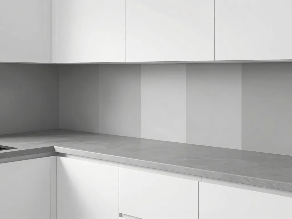 cuisine blanche plan de travail gris nuances harmonisées