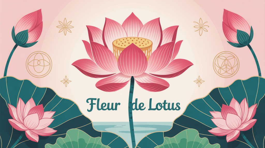 illustration fleur de lotus centrale symbolique moderne