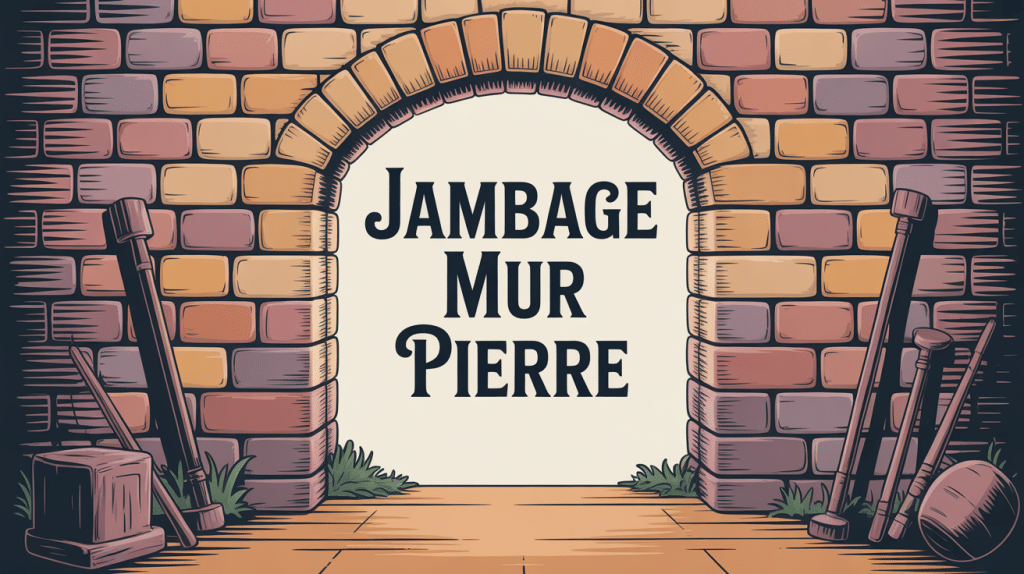 dessin jambage ouverture mur en pierre stylisé
