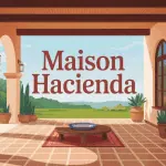 maison hacienda illustration patios lumineux matières naturelles