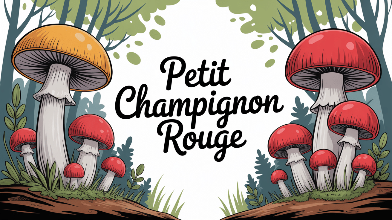 petit champignon rouge dans la nature, illustration centrale