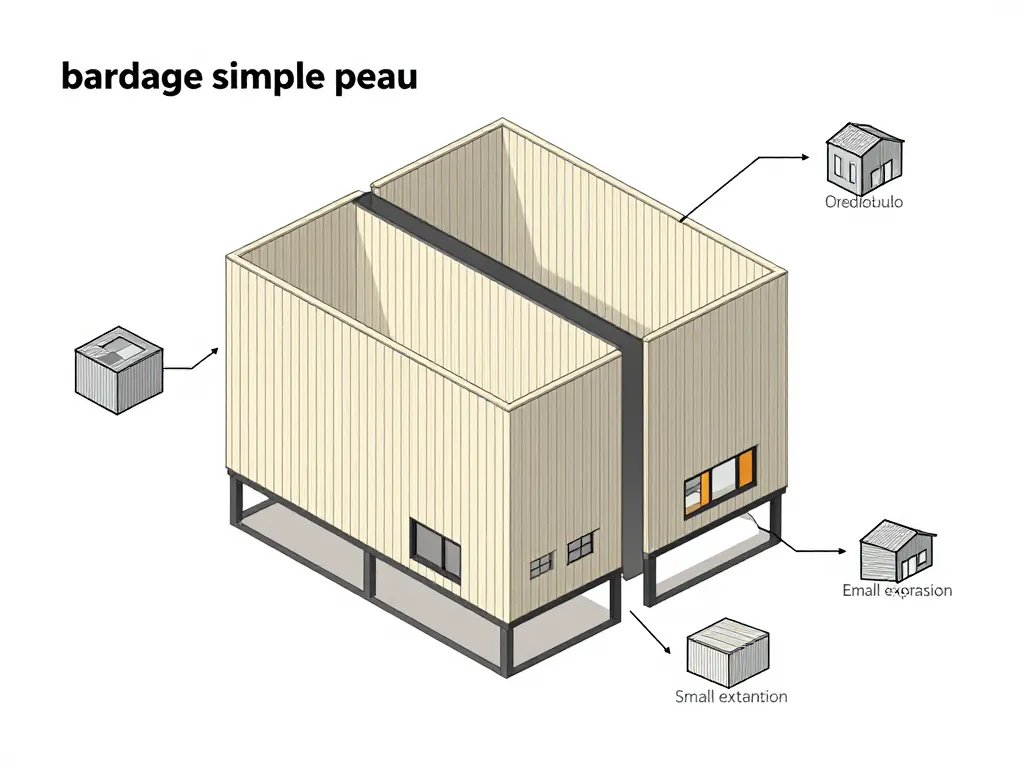 Schéma structure bardage simple peau et exemples d’application