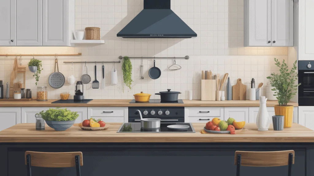 taille plan de travail cuisine mise en valeur moderne