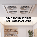 Illustration vmc double flux faux plafond moderne schéma