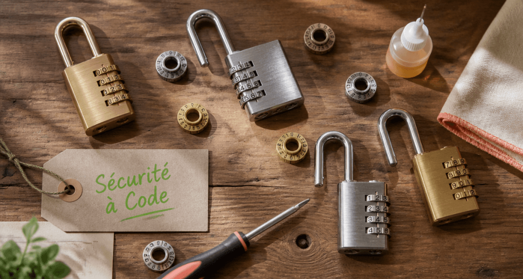 code cadenas sur plan de travail bois