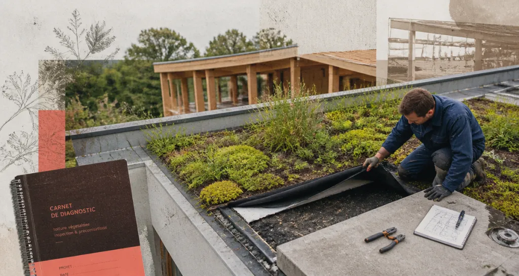 toit végétalisé inconvénient technicien membrane