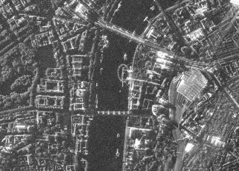 Satellite image of Central London and The Thames from space