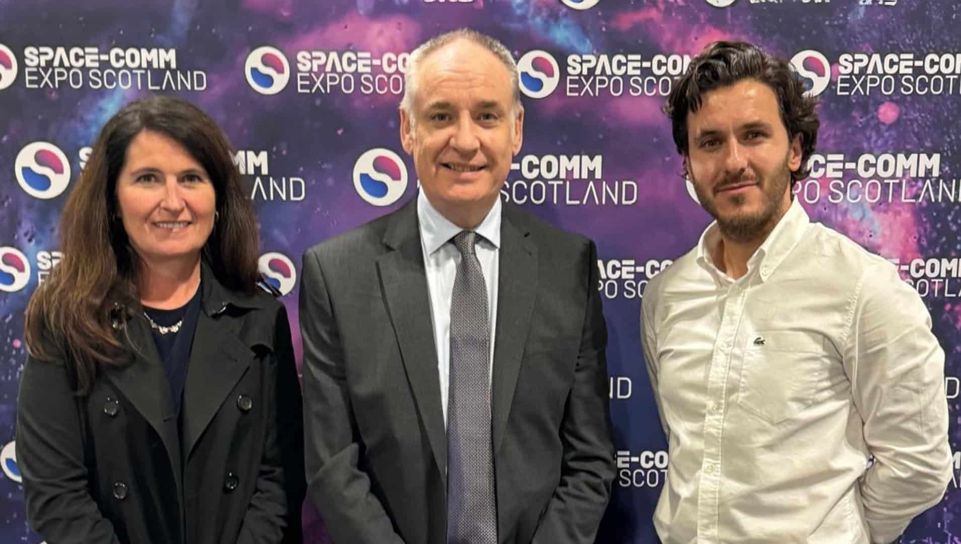 From left: June McAlarey, President and CEO (CATALYST), Richard Lochhead, Minister for Business (Scottish Government), Yusuf Ibrahim-Zai, Director of Sales (CATALYST).