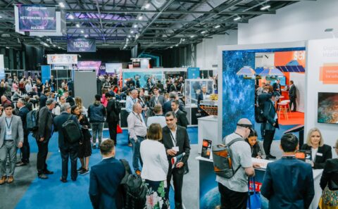 Image of the main hall at Space Comm Expo