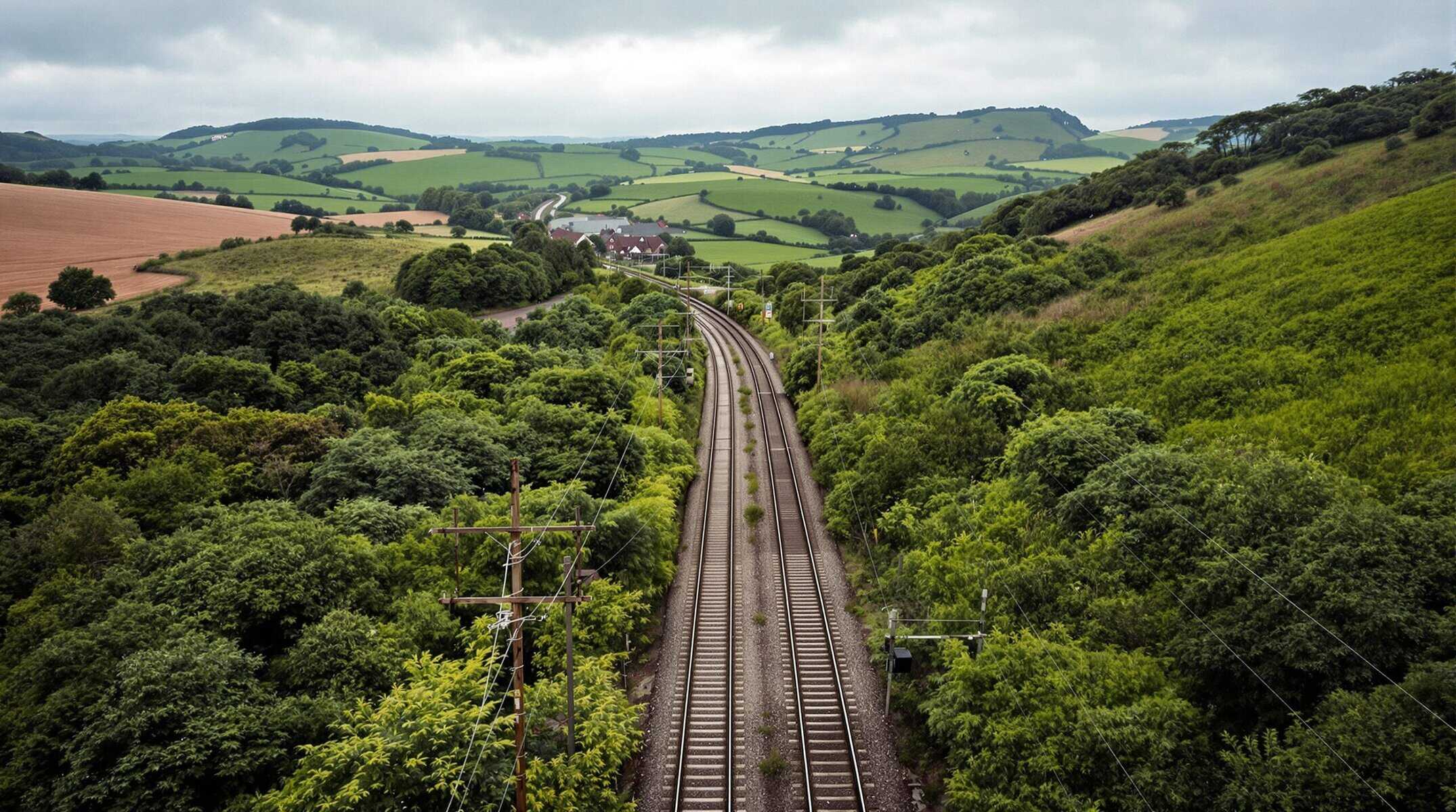 An image of a railway cutting through a forest highlighting the need for better insurance sector resilience.