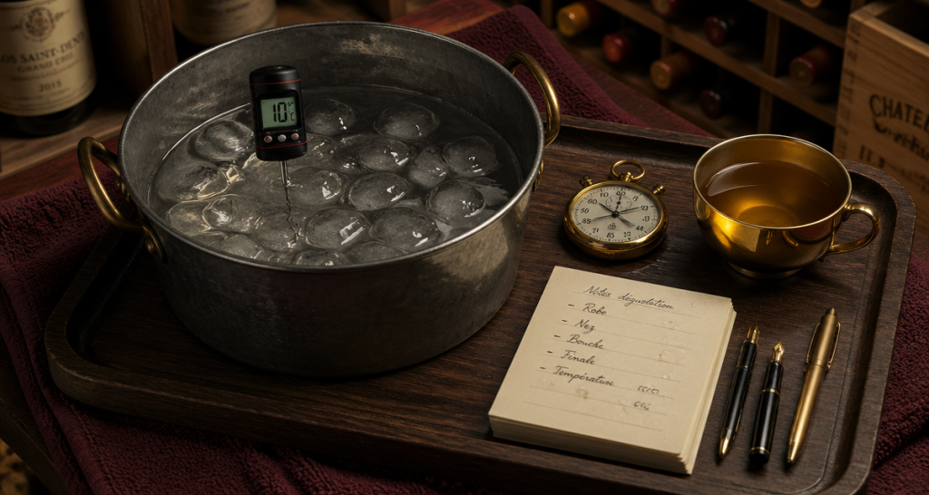 bain froid combien de temps plateau bassine glaçons chronomètre