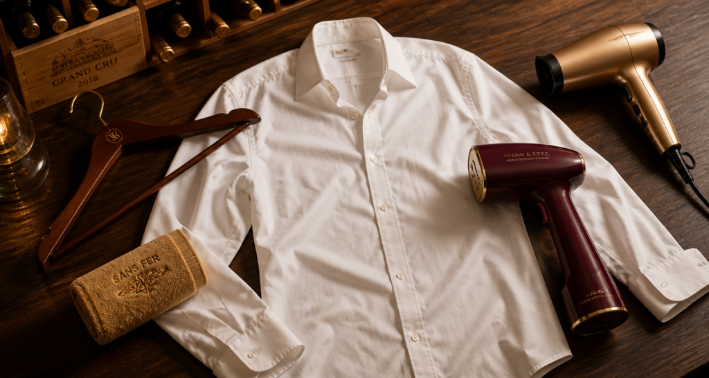 Défroisser vêtement sans fer chemise coton