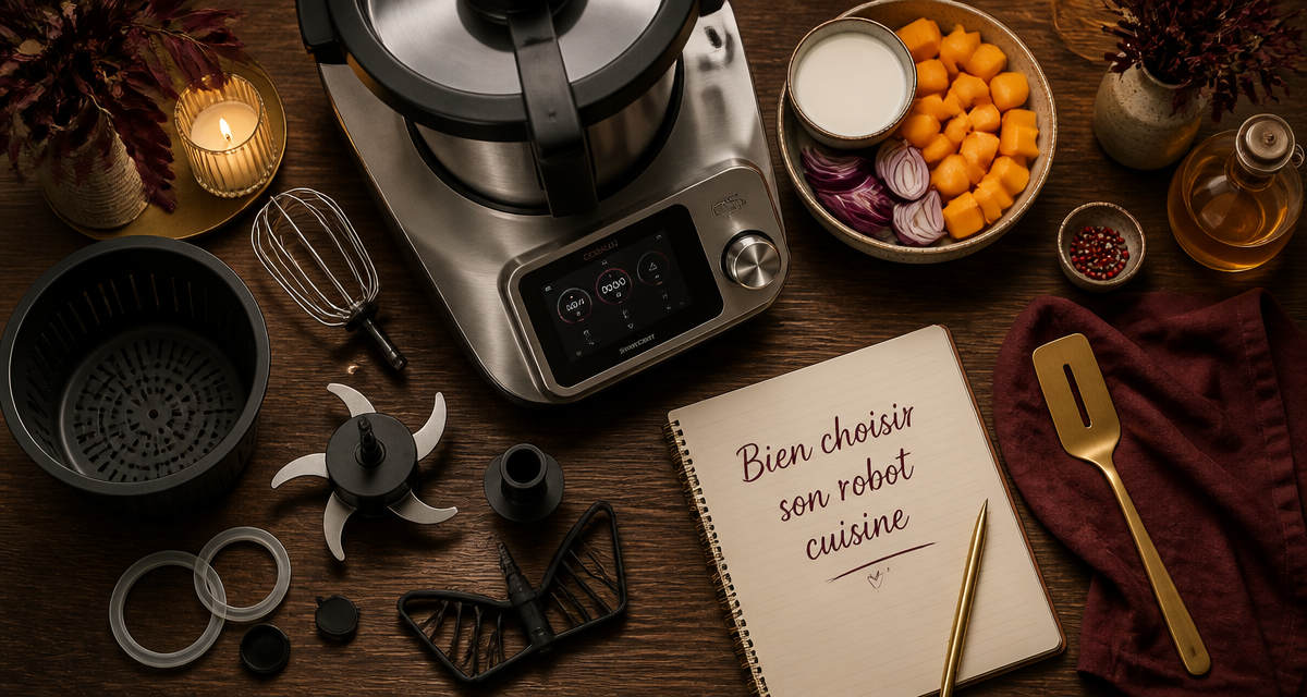 Meilleur robot cuisine inox et accessoires sur plan de travail