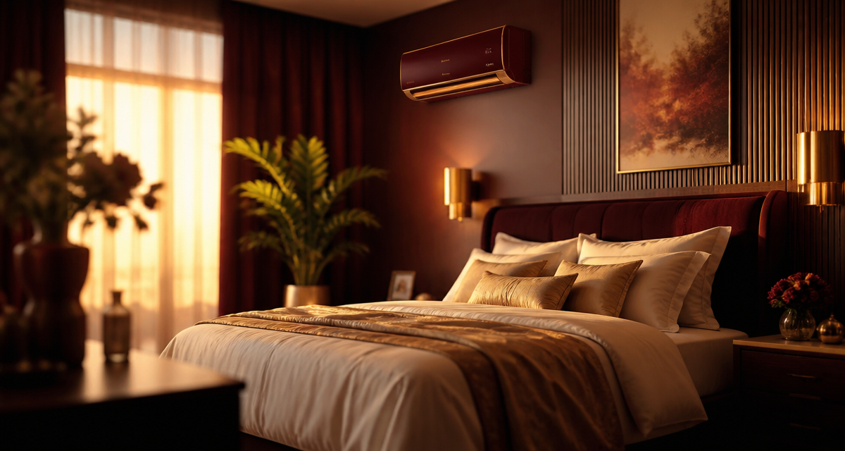 climatisation dans une chambre moderne et apaisante