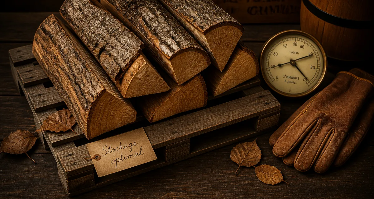 comment ranger du bois bûches sur table rustique