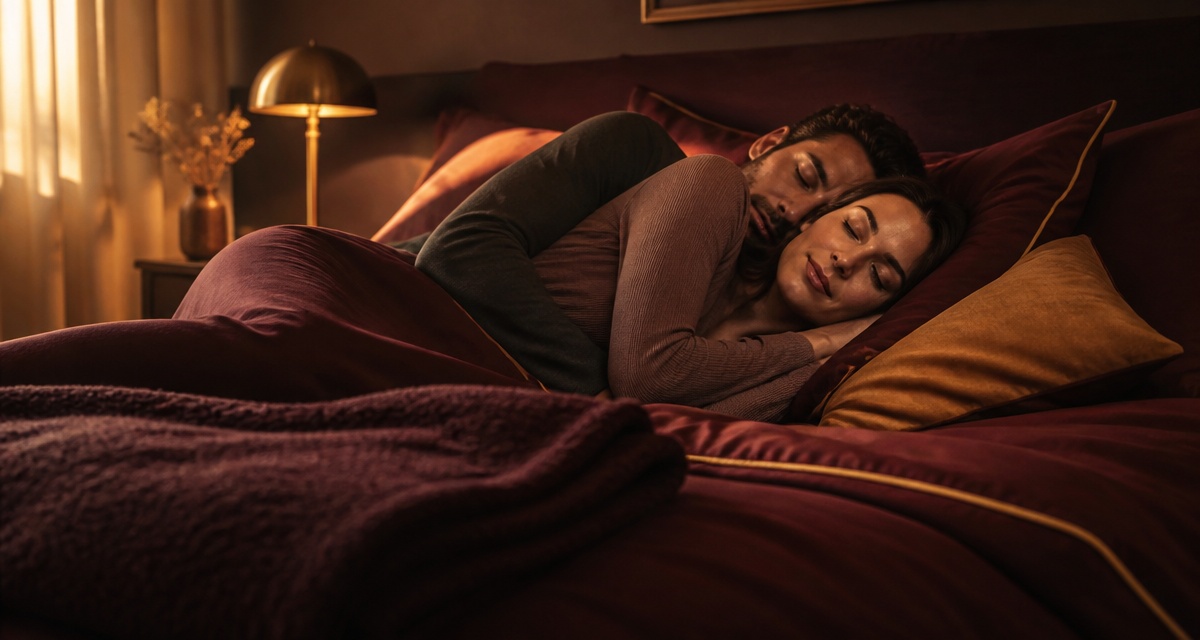 Position cuillère dormir couple sur lit
