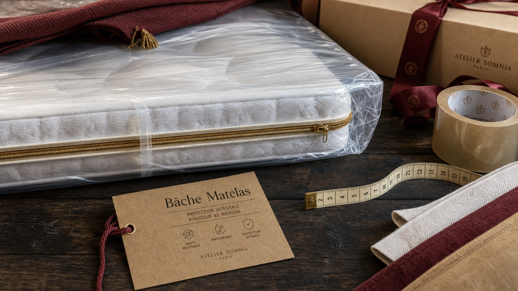 bache matelas 45 microns pour protéger et transporter