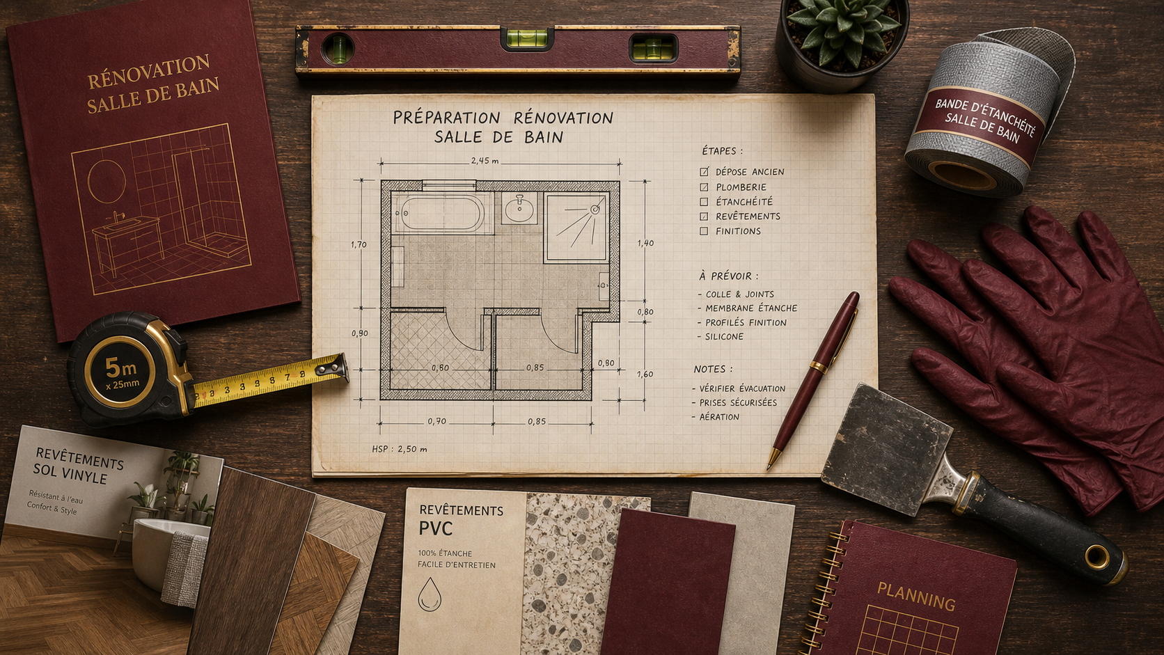 Renover une salle de bain : matériaux et étapes de rénovation, plan et outils