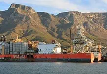The MV Benguela Gem docked at Cape Town harbour, ready to receive its latest subsea technology upgrade.