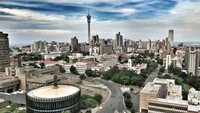 Johannesburg skyline symbolising South Africa’s removal from the FATF greylist.