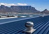 Clean industrial roof looking over the Cape Town Bay Towards Table Mountain