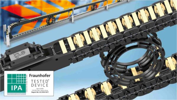Cutting-edge plastic Echain protects cables in cleanrooms