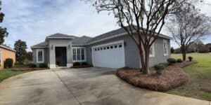 home with recently landscaped