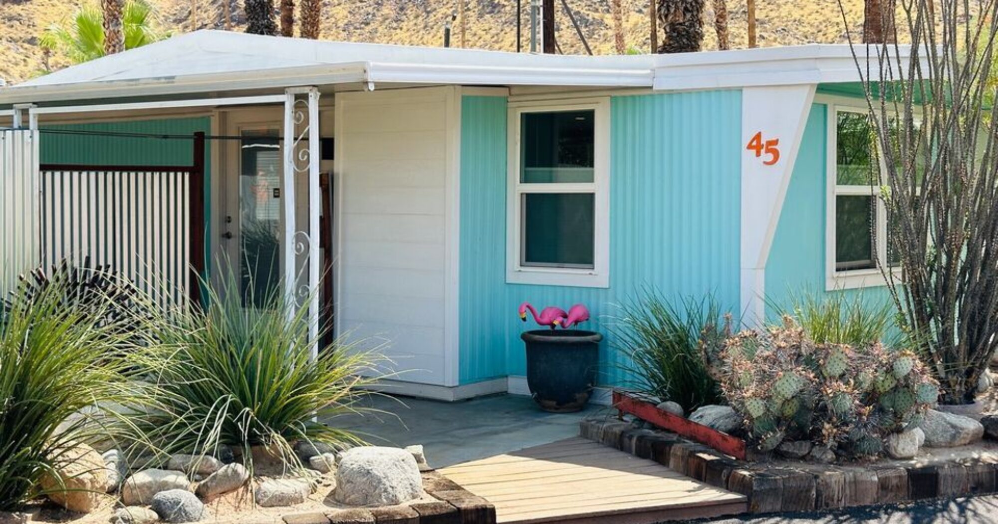 cute teal single wide mobile home
