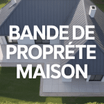 Vue aérienne bande de propreté maison moderne gravier