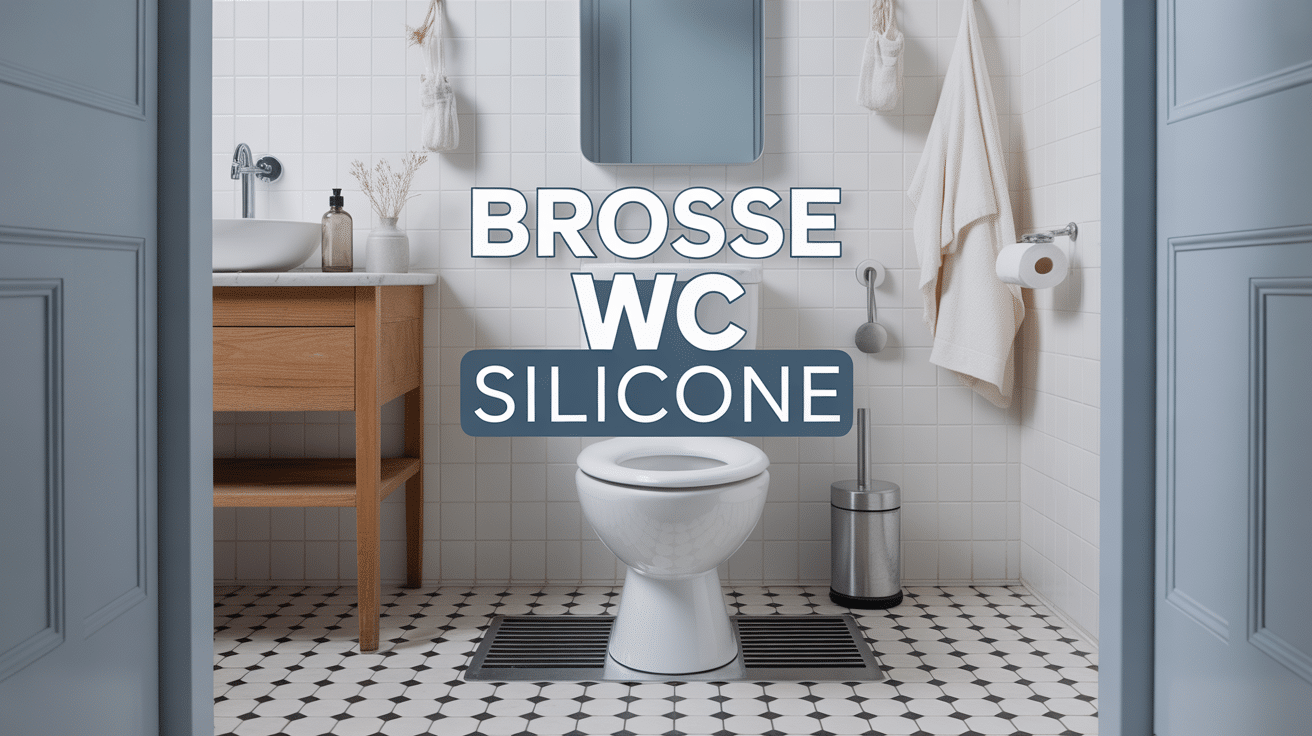 brosse wc silicone sur support ventilé design blanc
