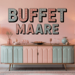 buffet mado rare vintage pastel 1950 salon retro
