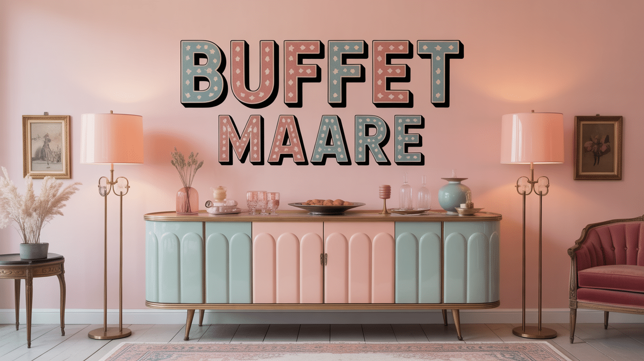 buffet mado rare vintage pastel 1950 salon retro