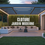Cloture jardin moderne aluminium lignes epurees