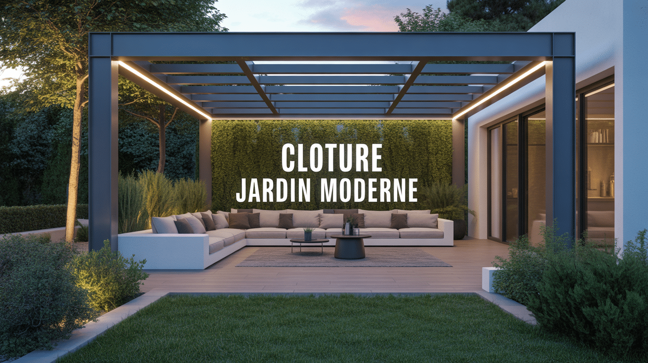 Cloture jardin moderne aluminium lignes epurees