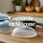 Couvercles en silicone transparents sur récipients cuisine