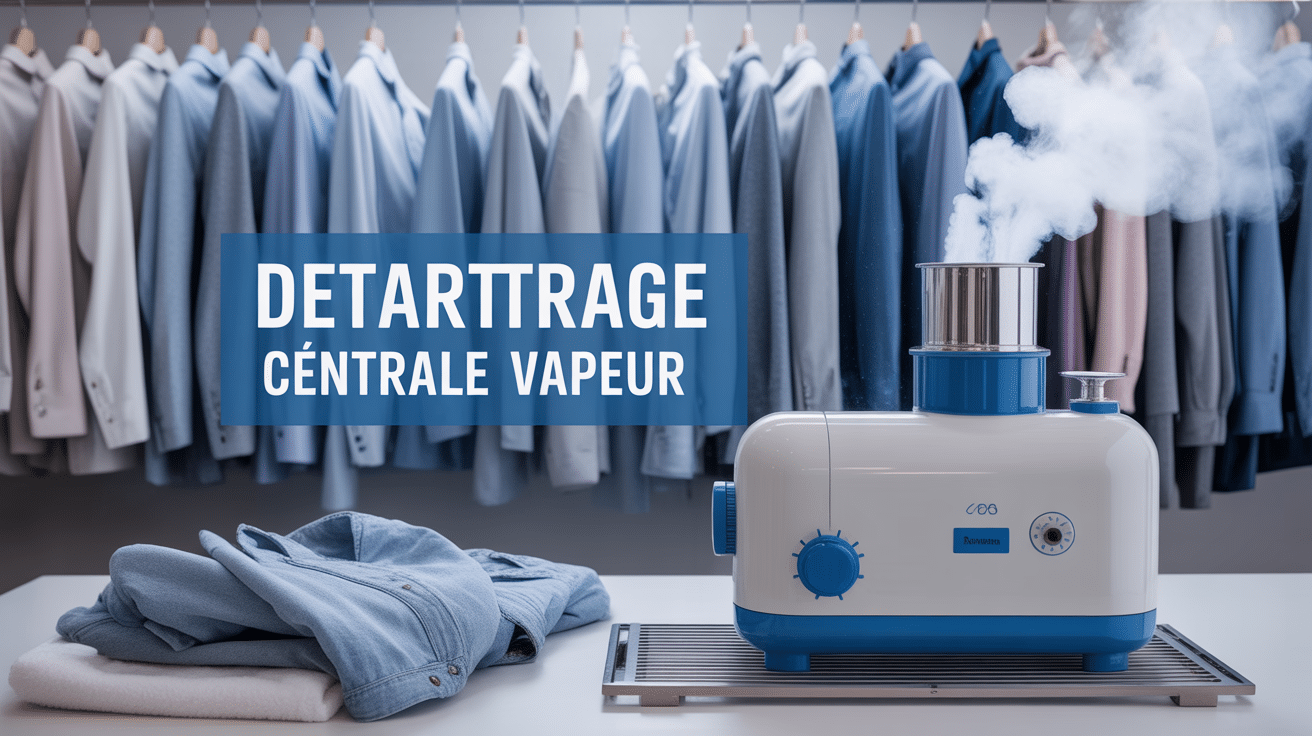 Détartrage centrale vapeur Calor Express Anti Calc sur planche à repasser avec vapeur