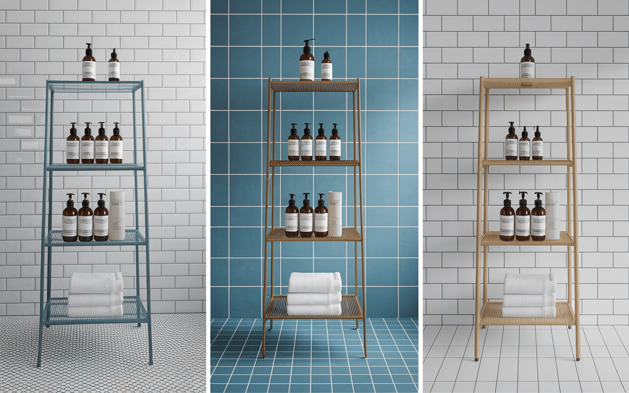 Comparatif etagere douche italienne verre inox pierre