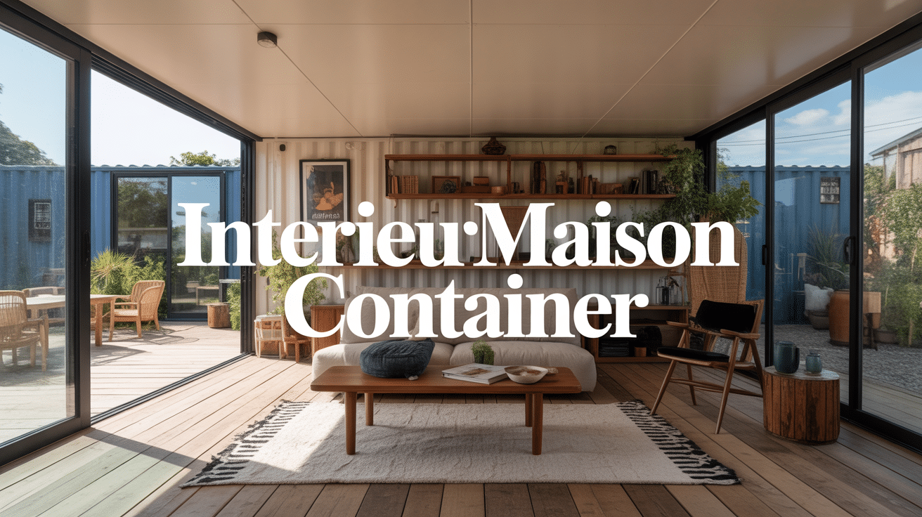 Vue stylisée interieur maison container moderne