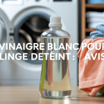 Linge déteint vinaigre blanc avis bouteille et panier proche machine