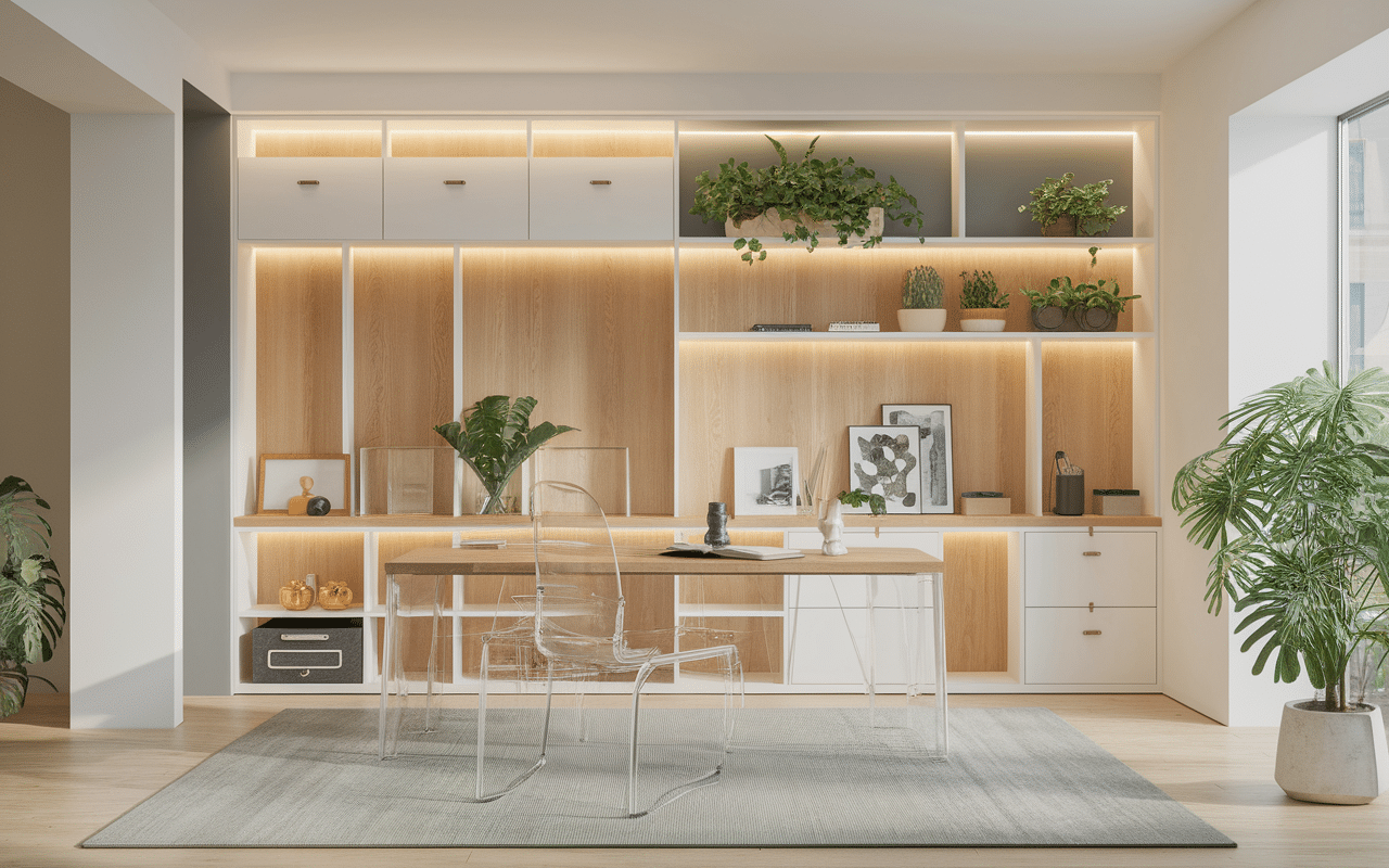 Meuble pour studio déco scandinave et optimisation