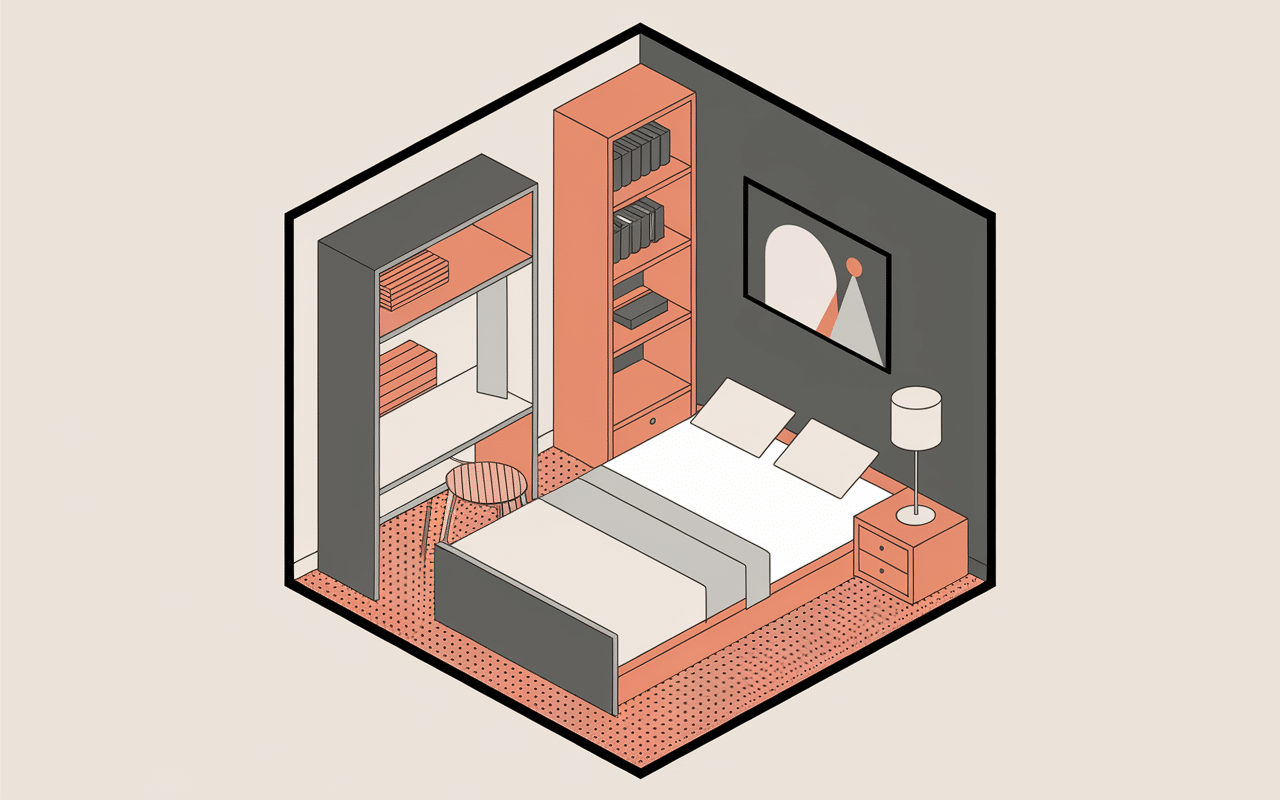 Meuble pour studio gain de place illustration optimisation