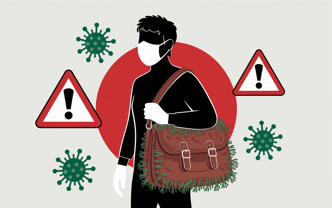 Moisissure cuir danger alerte santé sac masque