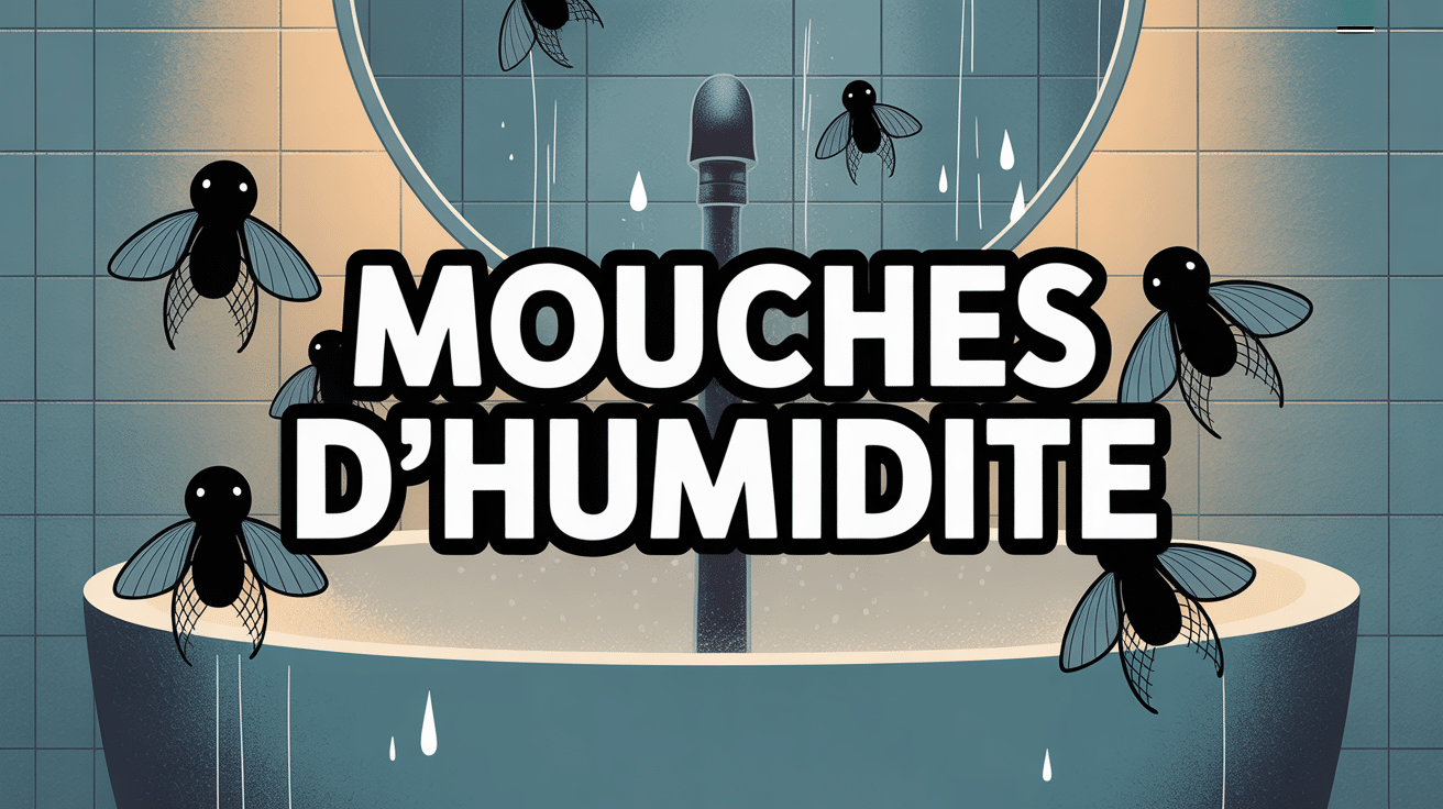 Illustration salle de bains avec petite mouche d'humidité